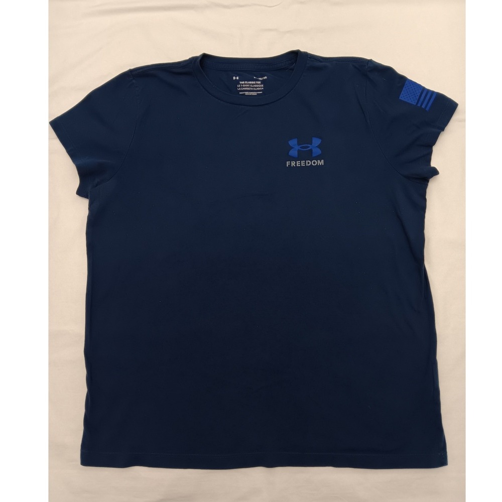 Under Armour Kids Freedom T Shirt Navy Blue XL TG EG USA Flag Graphic Tee